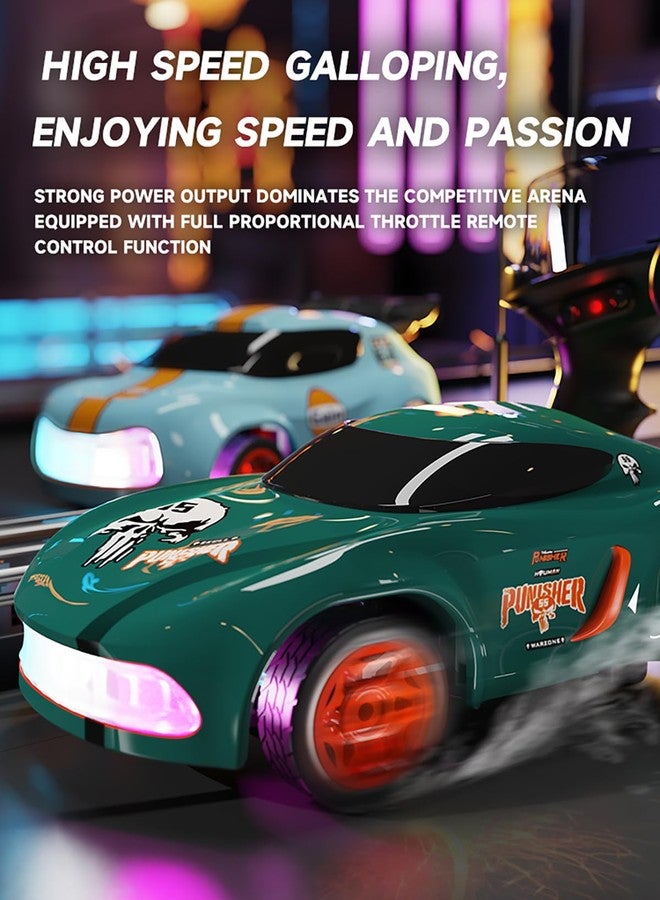 ANTSIR Mini RC Drift Car for Adults, 1/64 Desktop Drift Car with Colorful Lights, Desk Remote Control Cars for Race, Hobby Gifts and Toys (Black Concept Model) - Image 4